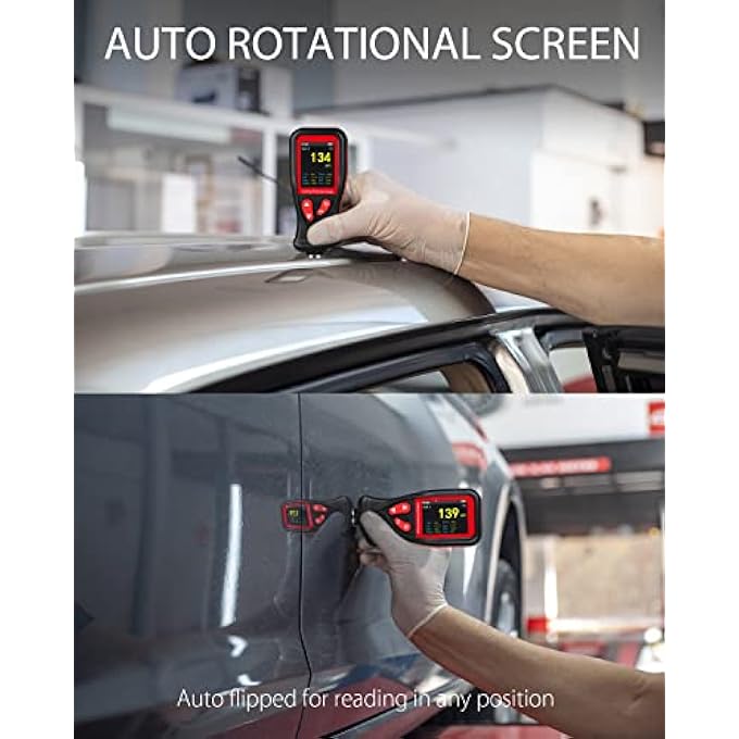 WINTACT PAINT COATING THICKNESS GAUGE METER 0~1300UM, 1500 READINGS STORAGE, 360SCREEN ROTATION, BACKLIT COLOR DISPLAY, VOICE FEATURE, AUTO-OFF, RECHARGEABLE FOR USED CAR BUYER CHECK ORIGINAL COATING - Image 3